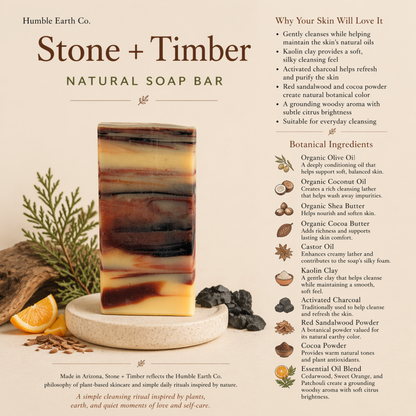 Stone + Timber Body Bar Soap | Sweet Orange Cedarwood
